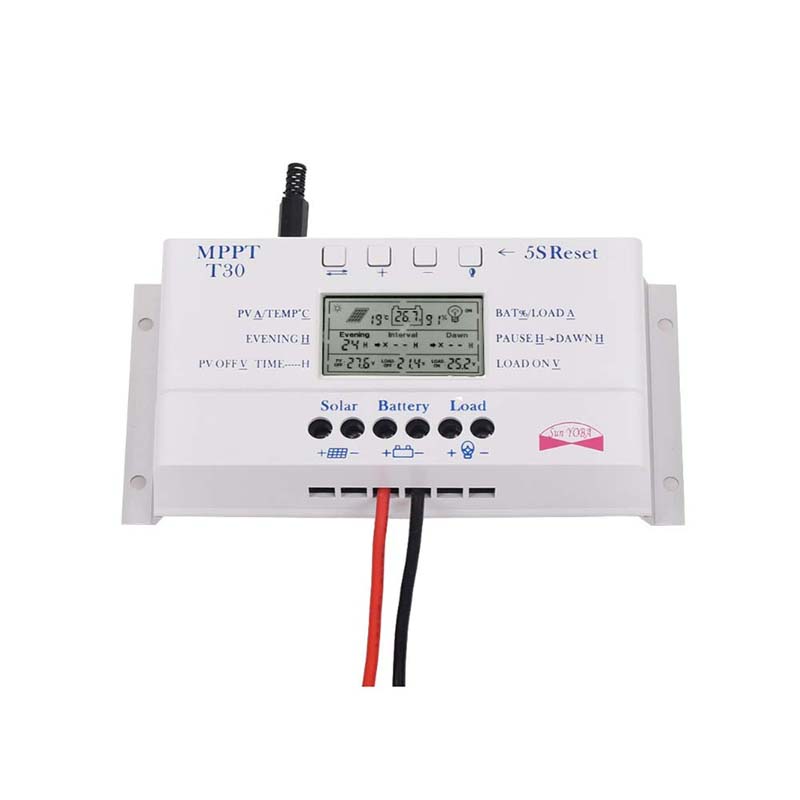 MPPT T30 30A Solar Charge Controller 5 V Ładowarka USB 12 V 24V Auto Panel Słoneczny Bateria LCD Wyświetlacz Regulator ładowarki