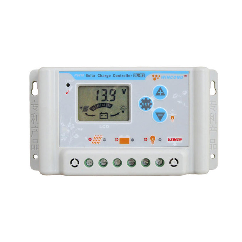 PWM 12V 24V 20A 30A Ładowarka Słoneczna Controller 5 V Wyświetlacz LCD USB do regulatora panelu słonecznego