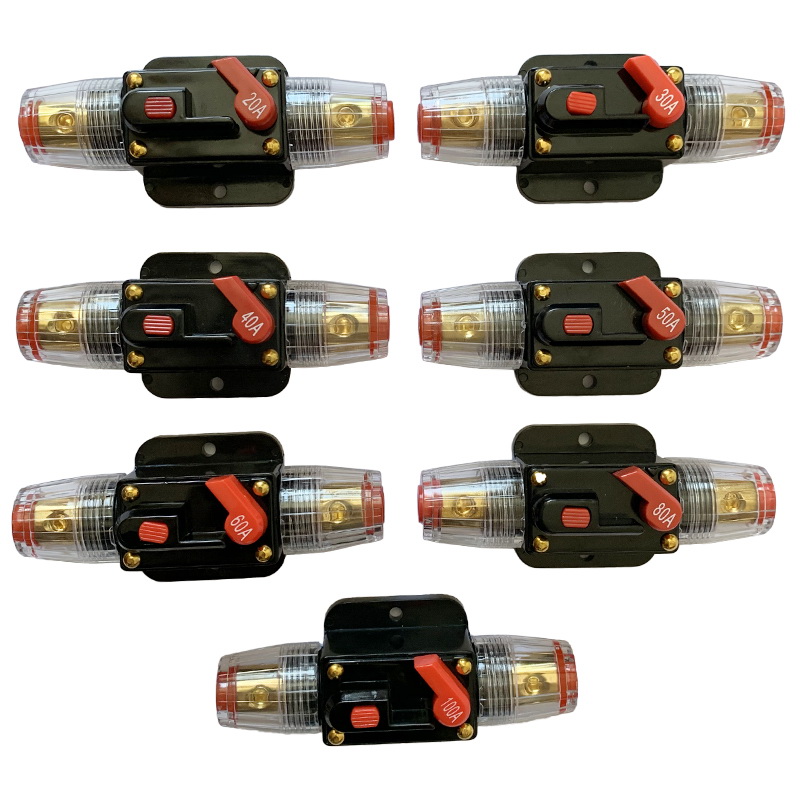 12V 24 V 20A 30A 40A 50A 60A 80A 100A Circuit Wyłącznik bezpiecznikowy Auto Car Bike Stereo Audio dla domu Układ Słoneczny 2szt