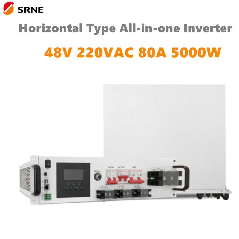 SRNE 5000W All-In-One MPPT Hybrid Solar Charge Inverter Horyzontalny 48 V 220VAC Pure Sine Wave 80A Max PV 145V Off-Grid Falownik