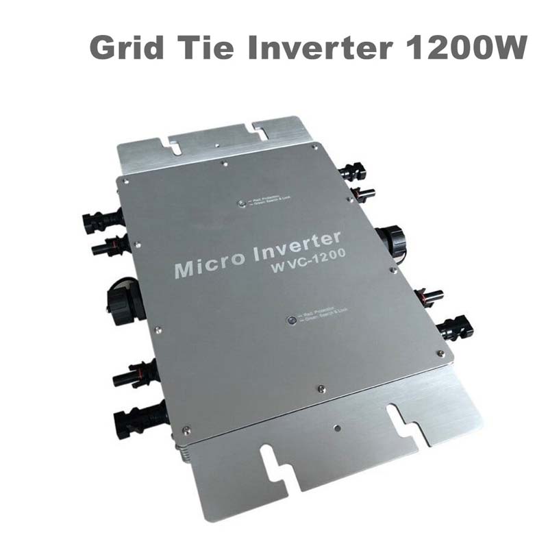 Pure Sine Wave Grid Tie Falownik 1200W 22V-50VDC 80-190VAC Wodoodporny IP65 Micro falownik do Solar MPPT System