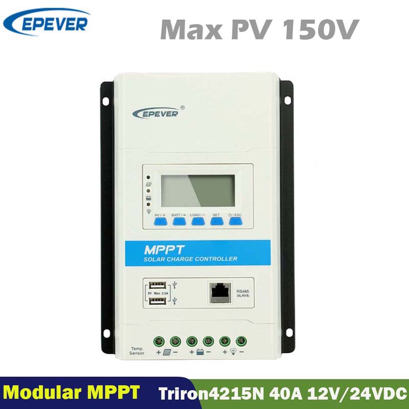 Epen 40a TRION4215N Modułowy MPPT sterownik ładowania słonecznego 12V24VDC Max.150 V Wejście LCD Display Panel Regulator Regulator