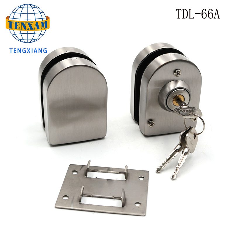 Hotel Łazienka Bezramowe szklane drzwi Double Lock Ze Stali Nierdzewnej Szklane drzwi Zatrzask 8 ~ 12mm Sliding Glass Drzwi Blokada