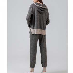 Modny sweter dorywczo stylu sportowy sweter Dwa kawałek bluzy zestaw 69053