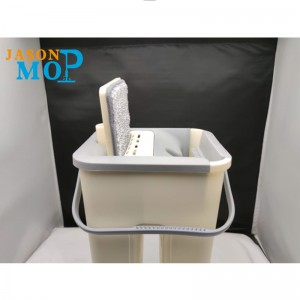 JASON NOWA Superfine włókno stali nierdzewnej pręt samowytłaczający płaski mop z magicznym małym kubełkiem wielkości