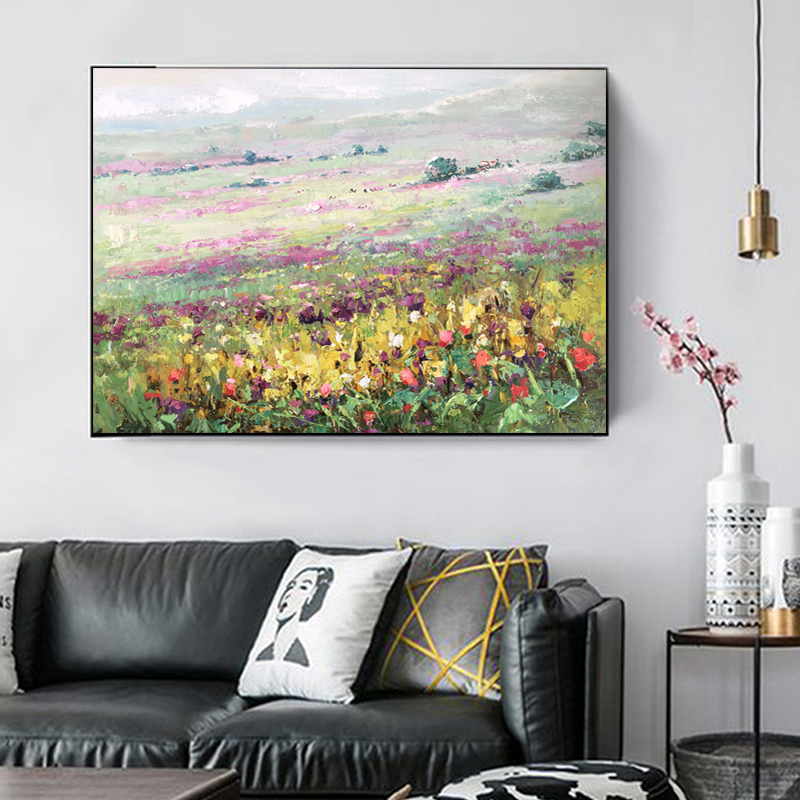 Nowoczesna dekoracja ścienna Malowanie Streszczenie Handmade Naturalny Krajobraz Kwiat Żetłowy Malarstwo Domowe Wall Artna sprzedaż