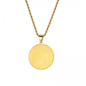 Naszyjnik z okrągłą kartą podwójnej karty Hip-Hop