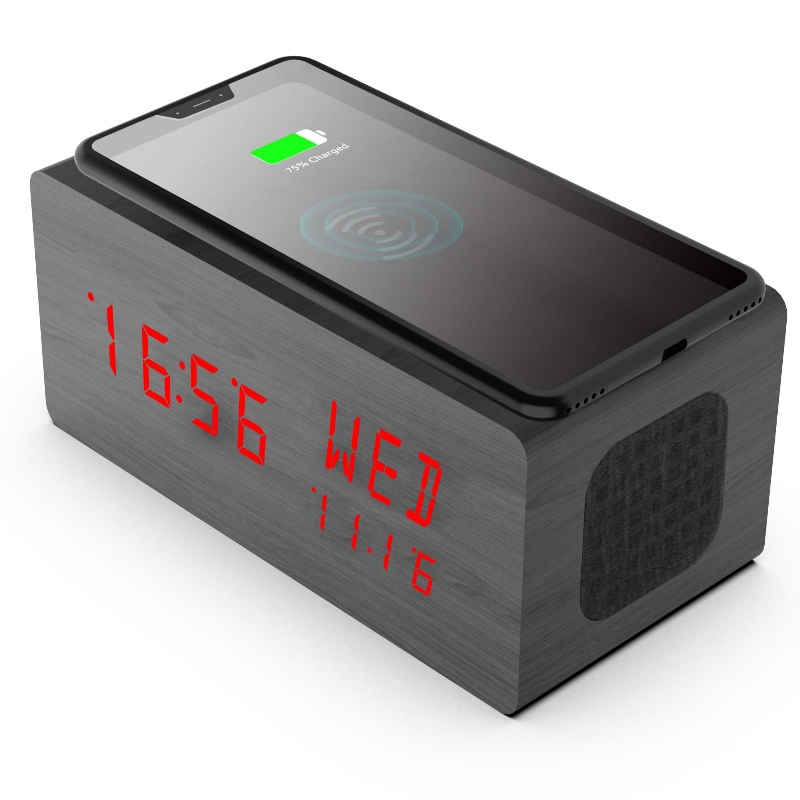 FB-CR88780X Radio Clock Bluetooth z ładowarką bezprzewodową Qi