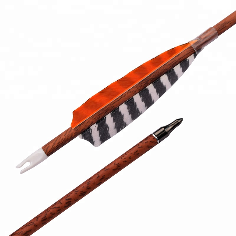 Elong Outdoor 120077 ID6.2mm SP400 Red Drewniana strzałka węgla z fotografowaniem łucznictwa piór