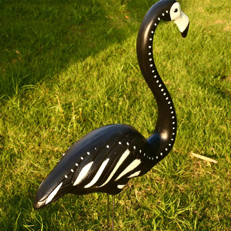 Czarny Szkielet Yard Flamingi Halloween Plastikowe Flamingi Decor Decor Ozdoby Zombie Lawn Ornament