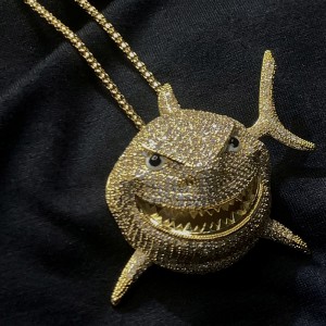 Hip Hop Osobowość Zircon Shark Wisiorek