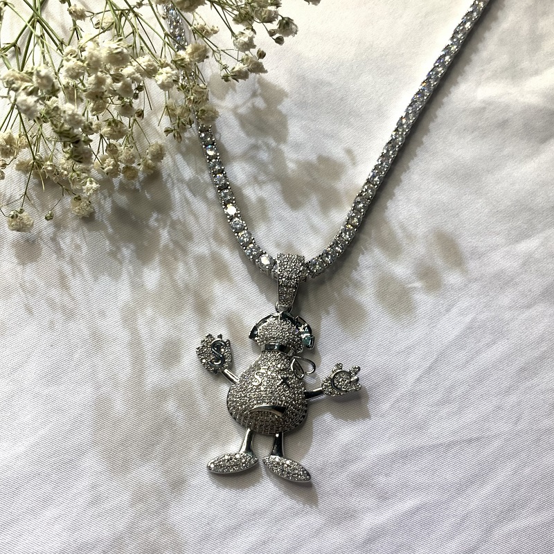 Micro Intaid Cyrkon Humanoid Moda Wisiorek