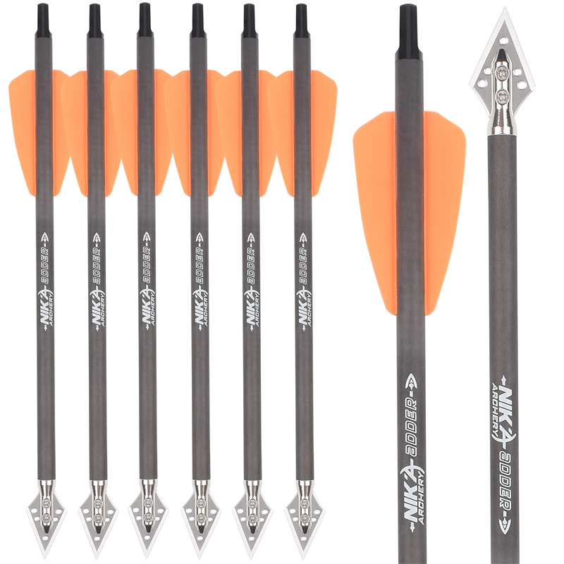 Nika Archery 114521-02 Bolt Carbon ID6.2mm 7,5 calowy dla COBRA System ADder NR9 NRX Łucznictwo Sprzęt myśliwski
