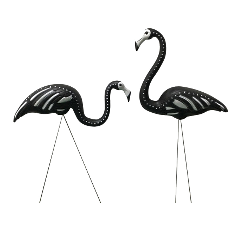 Czarny Szkielet Yard Flamingi Halloween Plastikowe Flamingi Decor Decor Ozdoby Zombie Lawn Ornament