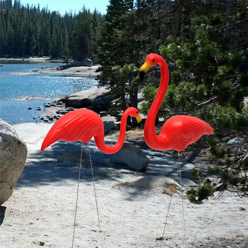 Różowy Flamingo Plastikowy Yard Garden Garden Art Ornament Retro Toy Decor