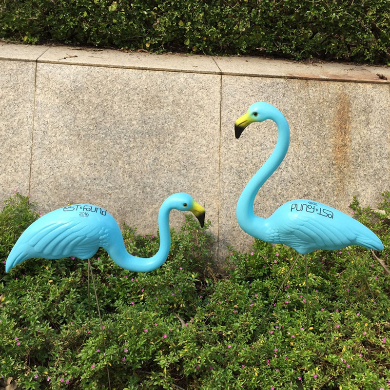 Symulacja Plastikowe Niebieskie Ptaki Flamingo Ogrodnictwo Dekoracje Zwierząt Dekoracje Zewnętrzne Dostawy