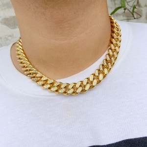 Single Row 3 Diamond Hip Hop Cuban Chain
