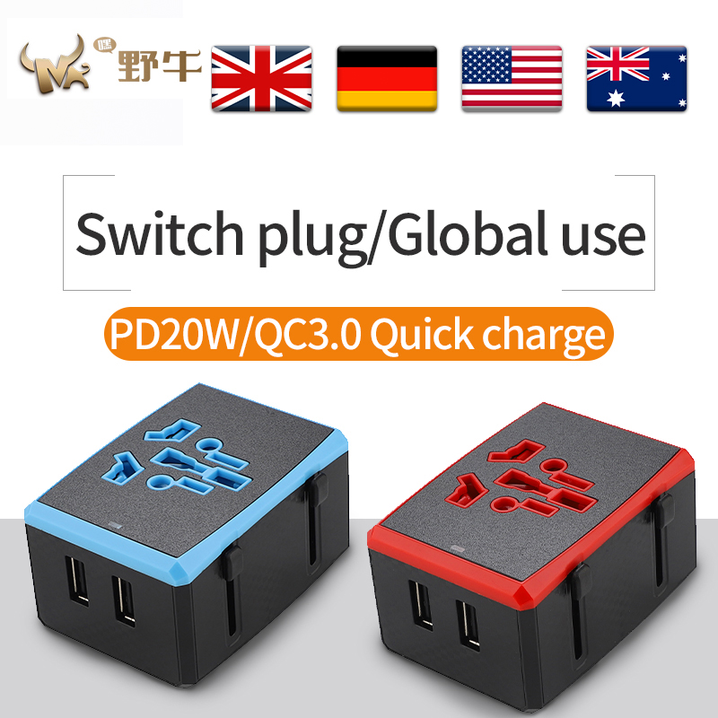 Nowa PD Fast Charger Conversion Plug Universal Conversal Plug Szybkie ładowanie Socket Socket Universal Converter