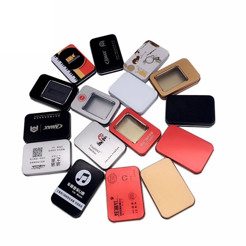 Chiny Hurtownie Grade Food Grade Małe prostokątne puszki puszek USB Flash Disk Cyna w magazynie (87 mm * 60 mm * 18mm)