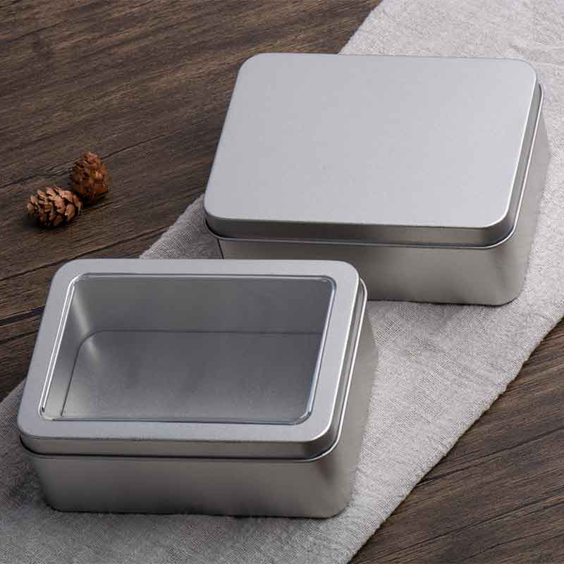 Mydło Metalowe pudełko Okno Gift Tin Box 125 * 90 * 48mm