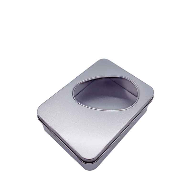 Mydło Metalowe pudełko Okno Gift Tin Box 125 * 90 * 48mm