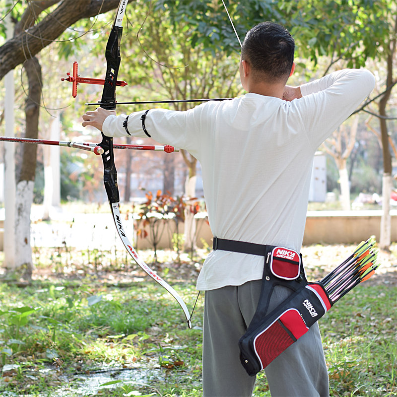 Nika Archery 430021 RH Red Color 3 Tube Hip Całkowita Szkolenia Polowanie Łucznictwo Strzałka Dystrycowa Uchwyt Bełny Pas Wiszący Target
