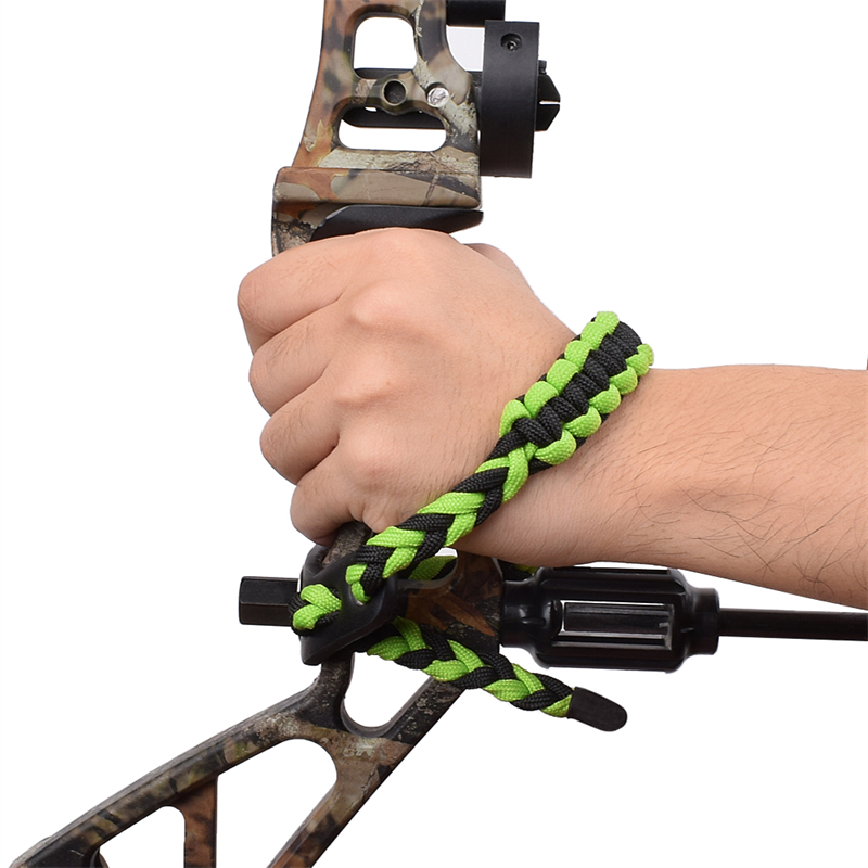 Elong Outdoor 470015 Wrist Sling Leather Metal Gret Green Archery Związek Łuk Fotografowanie Polowanie