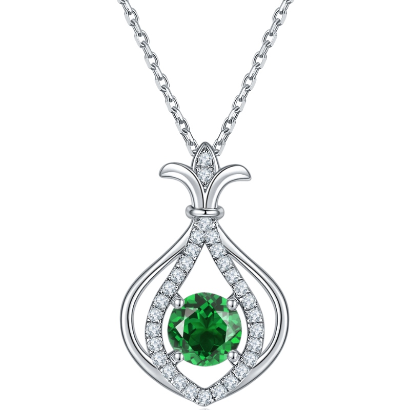 Nowa Biżuteria 925 Sterling Silver Rhod Plating Cubic Cyrkon Naszyjnik Dla Kobiet Prezent