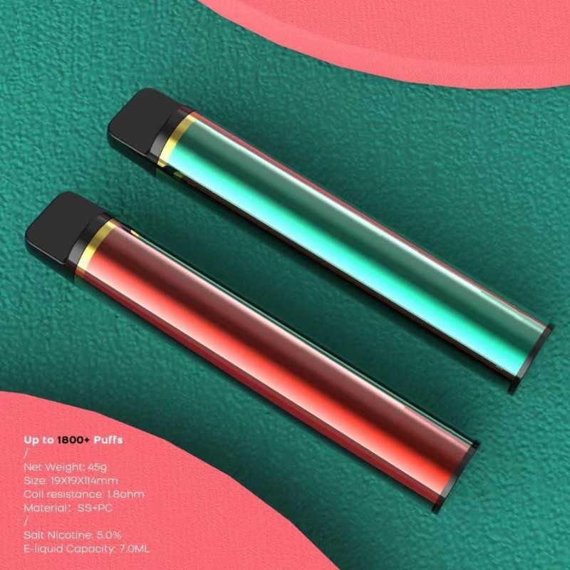 XXL Jednorazowe urządzenie POD Papierosy 1800 Puffs Pastycznienapełnione Vape Pen 7ml Cartridges 950mAh E-Papsyts