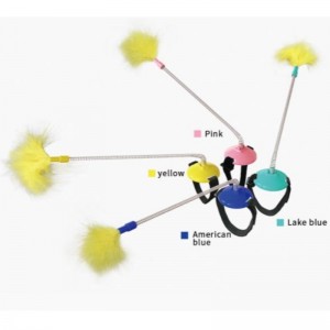 Factory Direct Supply of Pet Supplies, Kot Samodlenkujący Zabawki Kot Collar Szyi Zabawka Wiosna Foot with Tap, aby drażnić kij kota