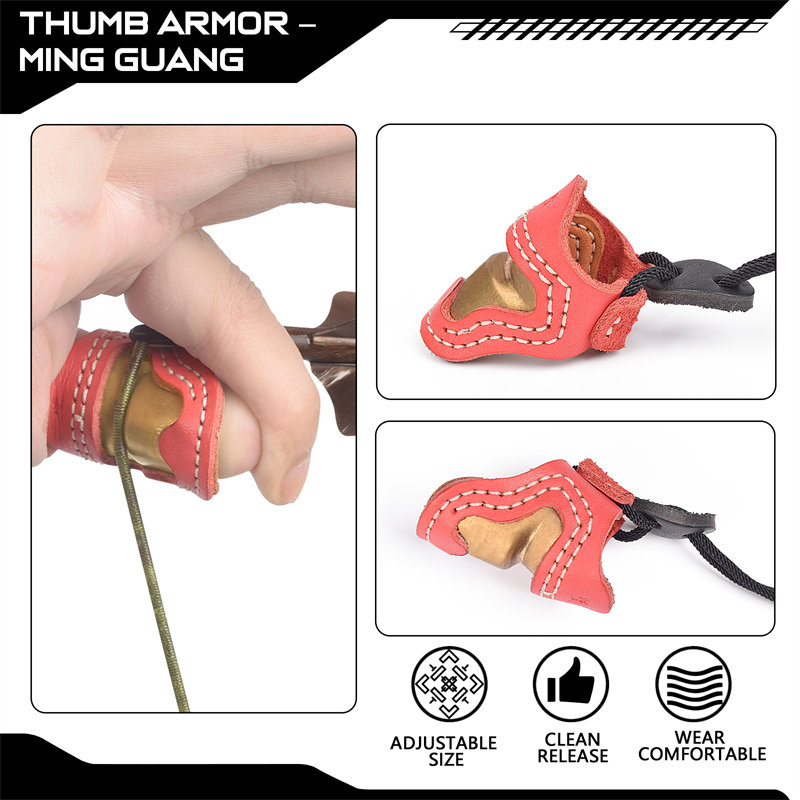 Elong Outdoor 420028 M Rozmiar Łucznictwo Kciuk Pierścień Thumb Armor Handmade Palnik Ochraniacz kciukna Plenerowe Akcesoria Finger Finger