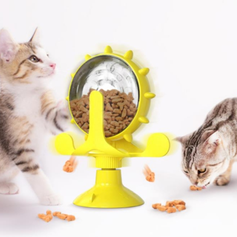 Pet Supplies Gramofon Cat Interaktywny Zabawka Slow Feeder Food Leakage Trainer Funny Cat Zabawki