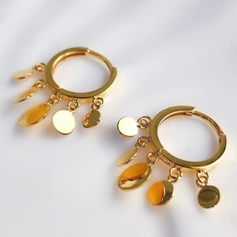 Tuochen Jewelry Factory Nowy Design 18k Yellow Nrose Gold Earring Set Prezent dla kobiet