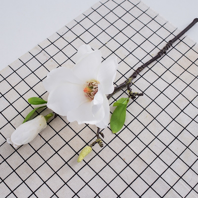 Gorąca Sprzedaż Pojedynczy Oddział Sztuczny Jedwabny Kwiat Sztuczny Kwiat Magnolii Dla Wesele Decorate