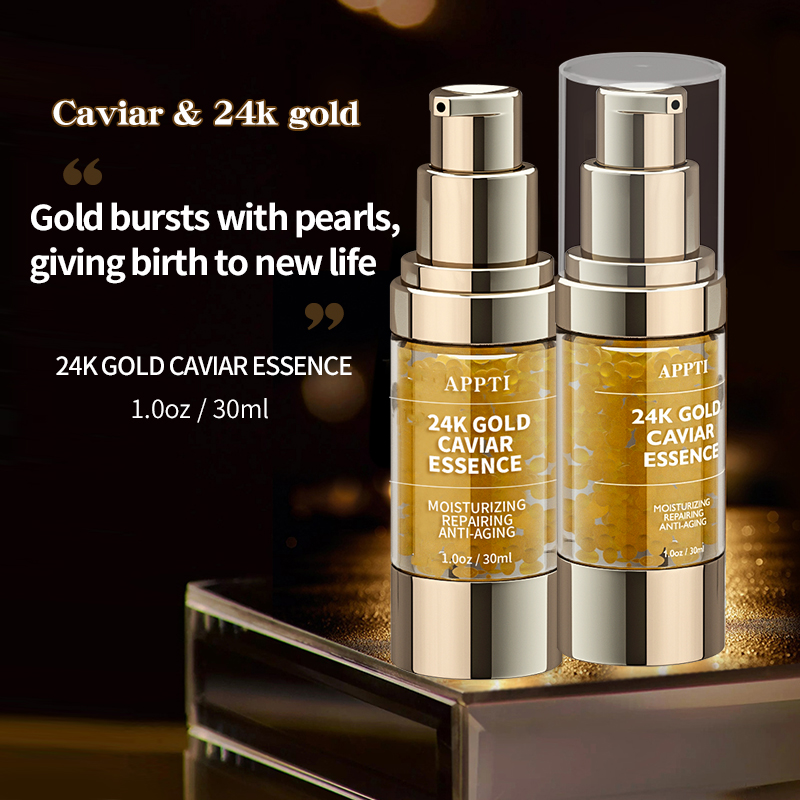 Fabryka hurtowa wybielanie 24K Gold Caviar Serum organiczne anty starzenie rozjaśnianie zmarszczek ujędrniający kolagen surowicy