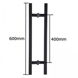 SS-031 Czarna wysokiej jakości wysokiej jakości szklana stalowa klamka pchnięcia h