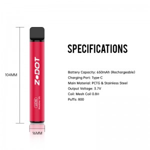 800 Puffs Dyspozabalny pióro Vape