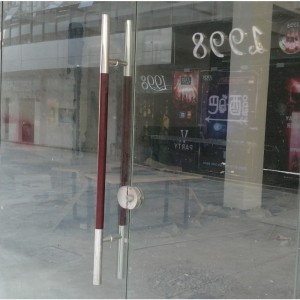 SS-039 Współczesny drewniany uchwyt drabinkowy drabinkowy uchwyt ciągłowy, szklany klamka ze stalinierdzewnej