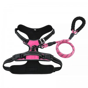 Niestandardowy kamizelka psów odblaskowanylonowa duża klamra odwracalna wiązka psa z smyczą