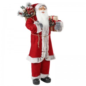 30 ~ 110 cm Boże Narodzenie stojący Santa Claus z prezent torba ornament dekoracji festiwalu wakacyjny figurka kolekcja tradycyjne xmas