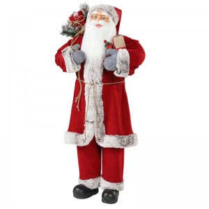 30 ~ 110 cm Boże Narodzenie stojący Santa Claus z prezent torba ornament dekoracji festiwalu wakacyjny figurka kolekcja tradycyjne xmas