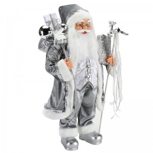 45 ~ 62 cm Boże Narodzenie stojący Santa Claus Ornament Dekoracji Kolekcja Figurki Figurki Wakacyjny Festiwal Xmas Pluszowy Niestandardowy przedmiot
