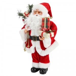 42 cm Boże Narodzenie stojący Santa Claus ornament dekoracji kolekcja figurki tkaniny wakacje festiwal xmas pluszowyniestandardowy przedmiot