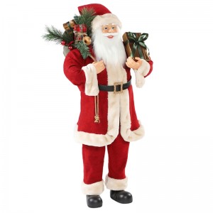 30 ~ 110 cm Boże Narodzenie Santa Claus z prezent torby ornament dekoracji festiwalu wakacyjny kolekcja figurki tradycyjne Xmas