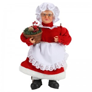 45 cm Animowane Santa Kobiety Siedzina krześle Elektryczne Muzyka Przenoszenie Christmas Decoration Figurki Doll Fabricing Festival