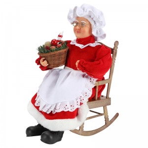 45 cm Animowane Santa Kobiety Siedzina krześle Elektryczne Muzyka Przenoszenie Christmas Decoration Figurki Doll Fabricing Festival