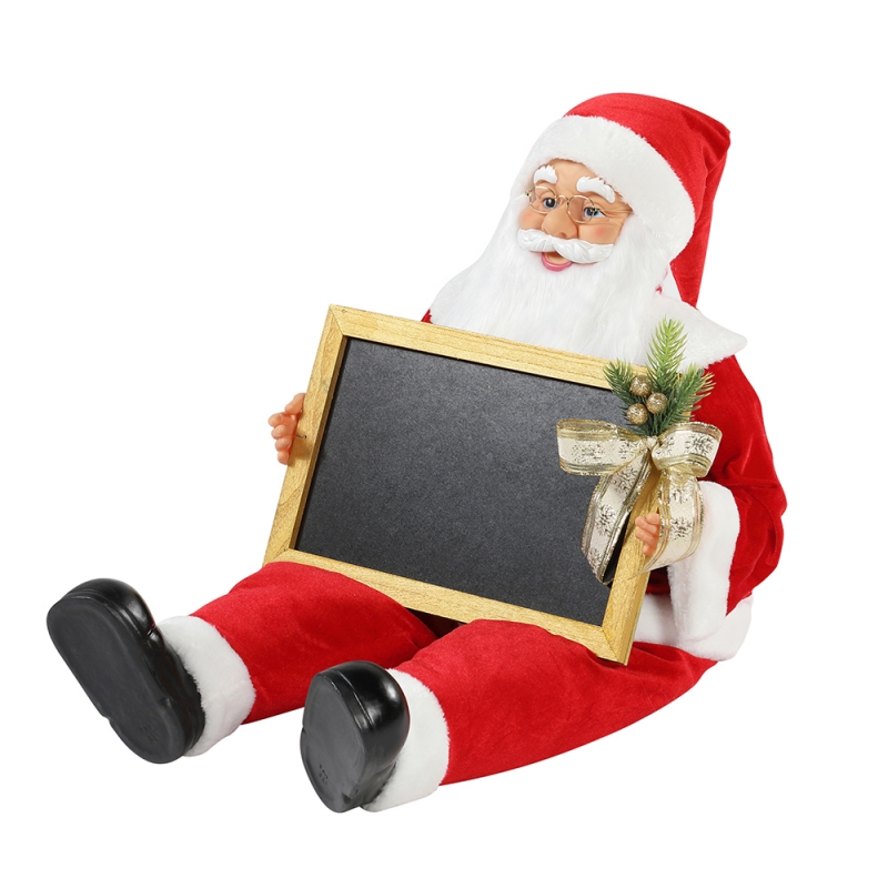 60n0cm Boże Narodzenie Sitet Santa Claus z Blackboad Wakacje Muzykalne ornament dekoracji Figurki Kolekcja Tradycyjne Boże Narodzenie