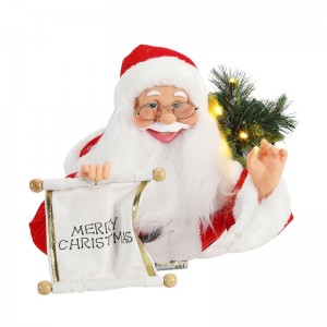 24 cal Christmas Latający animowany Santa Claus z oświetleniem ornament muzyczny dekoracji figurki Kolekcja tradycyjne wakacje