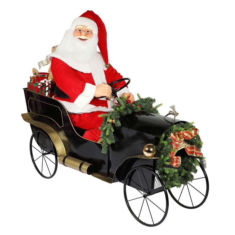 150 cm siedzi sanie Santa Claus z oświetleniem ornament świątecznych dekoracji tradycyjnych wakacyjnych figurki kolekcji