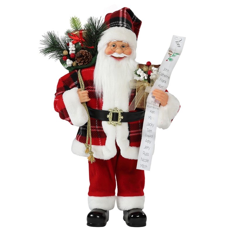 30 ~ 110 cm Boże Narodzenie Święty Mikołaj z torbąna prezent ornament ozdoba tradycyjna kolekcja figurki wakacyjnej serii